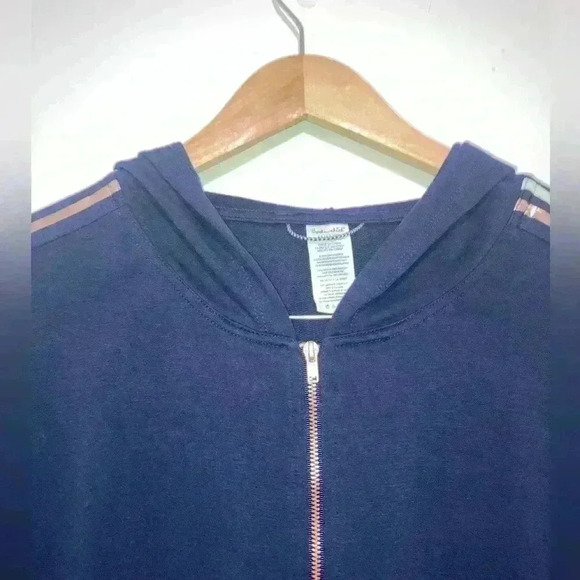 SPLENDID METALLIC STRIPED DOLMAN SLEEVE HOODED JACKET NEW - Picture 3 of 8